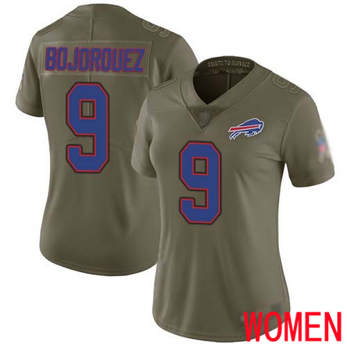 Women Buffalo Bills #9 Corey Bojorquez Limited Olive 2017 Salute to Service NFL Jersey->women nfl jersey->Women Jersey